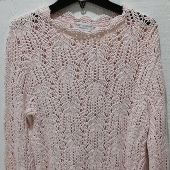 Worthington Essentials loose knit crochet sweater - Picture 3 of 9